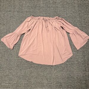 Lavender Field Blush Off-Shoulder Blouse
